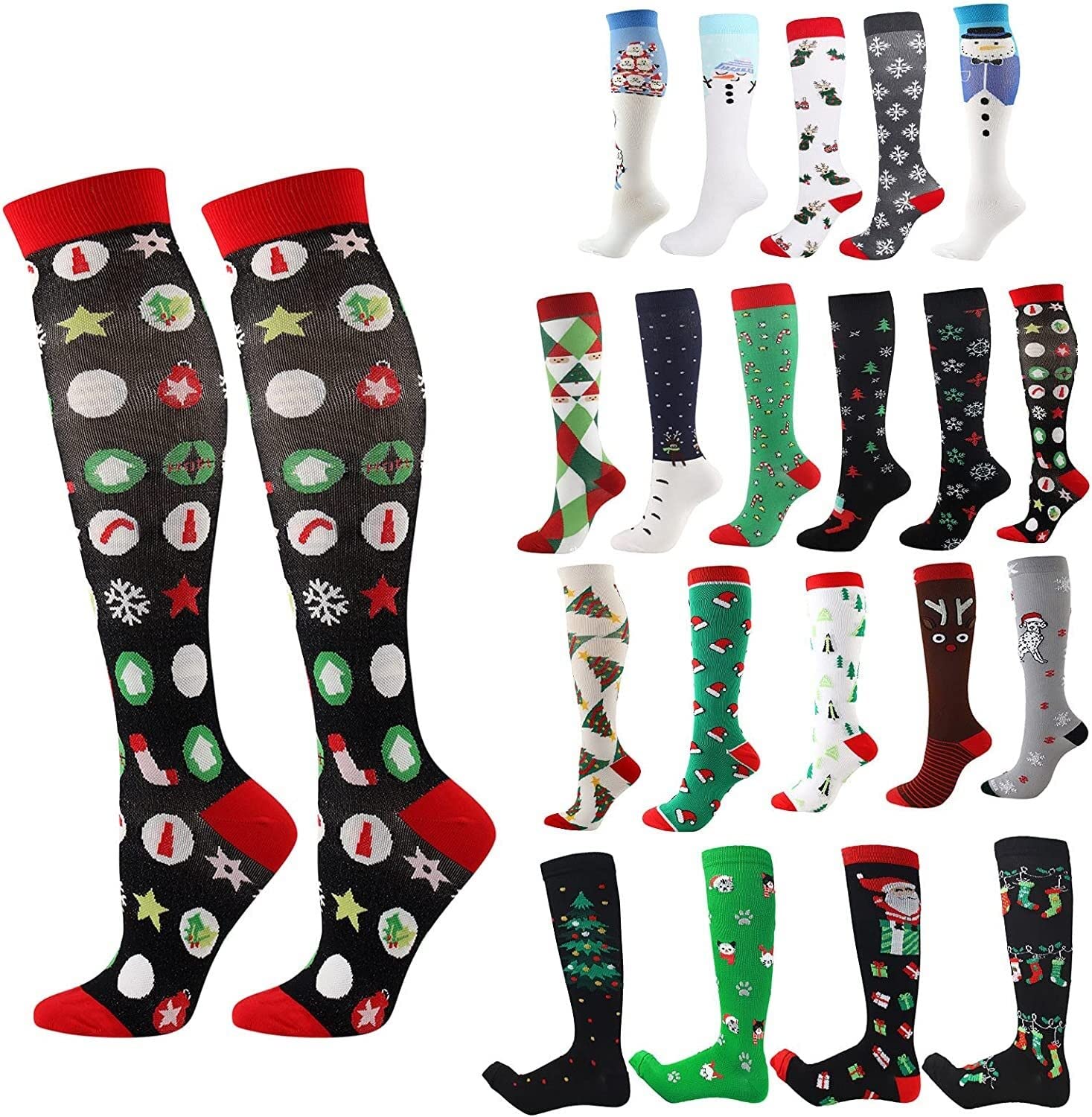 Calcetines Cómodos Las Mujeres Tejen Los Calcetines Altos, Niñas Abrigan La Rodilla De Navidad Largas Sobre Damas Hasta El Muslo Suaves Reforzada