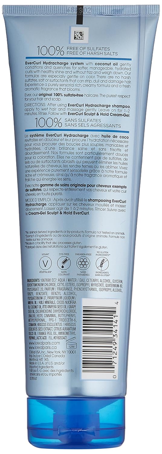 L'Oréal Paris EverCurl Hydracharge Conditioner Sulfate Free, 8.5 fl. oz.