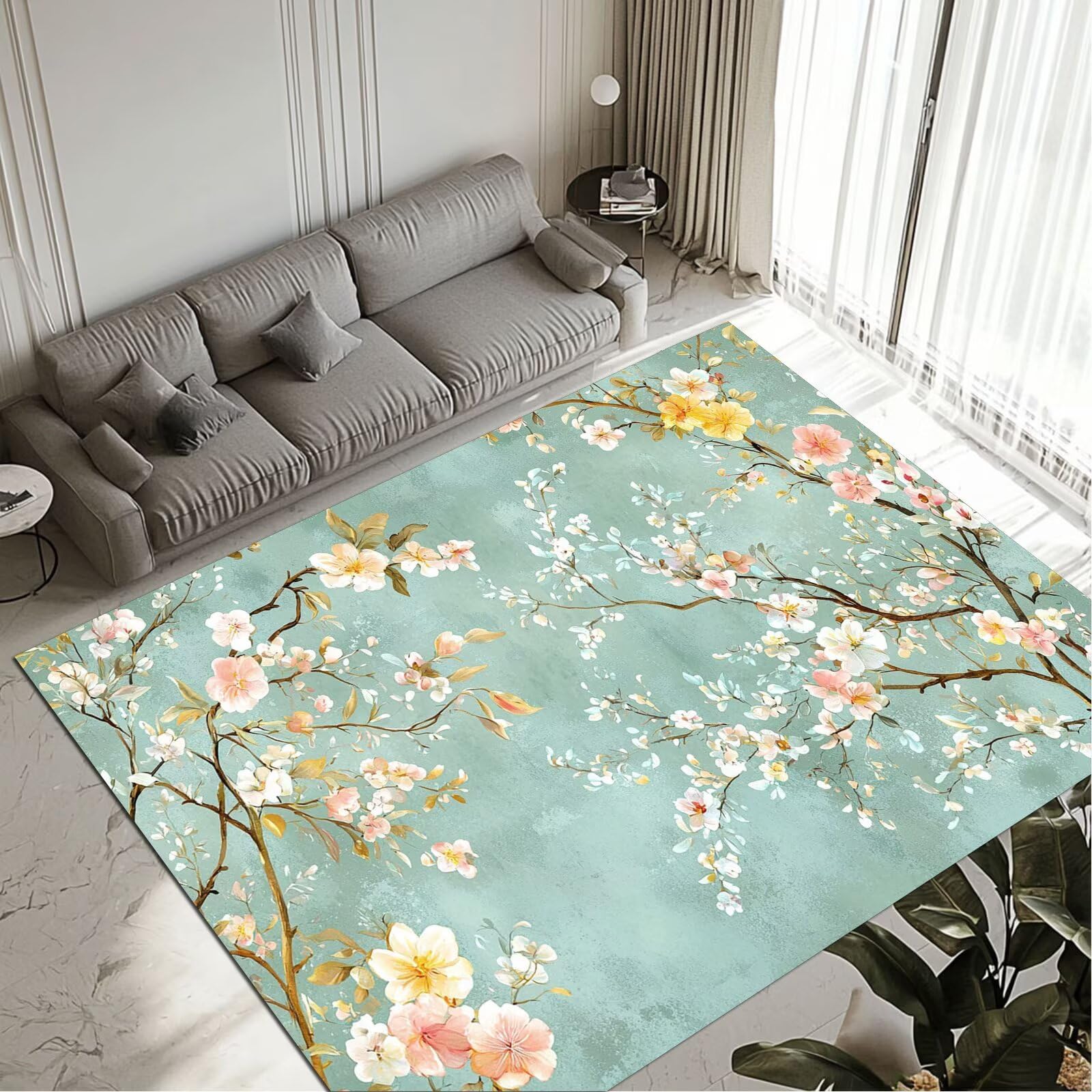 Tapis de salon et chambre 100x200cm lavable et antidérapant, modèle 12-1036