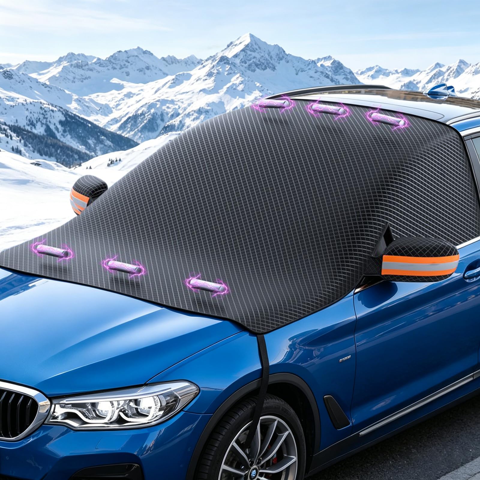 Copri Parabrezza Auto Inverno Magnetico Antighiaccio Resistente Neve Polvere Raggi UV