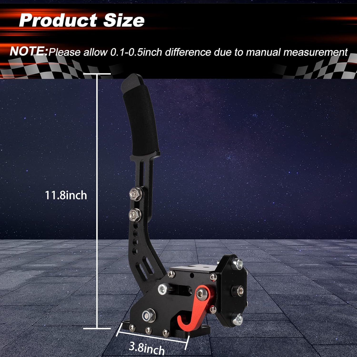 Product dimensions showing height of 11.8 inches and base width of 3.8 inches
