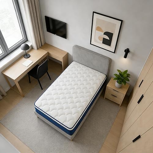 Miniatura 3 de Colchón de espuma viscoelástica de gel tamaño individual de 12 pulgadas, colchón de firmeza media para sueño fresco y alivio de presión, aislamiento