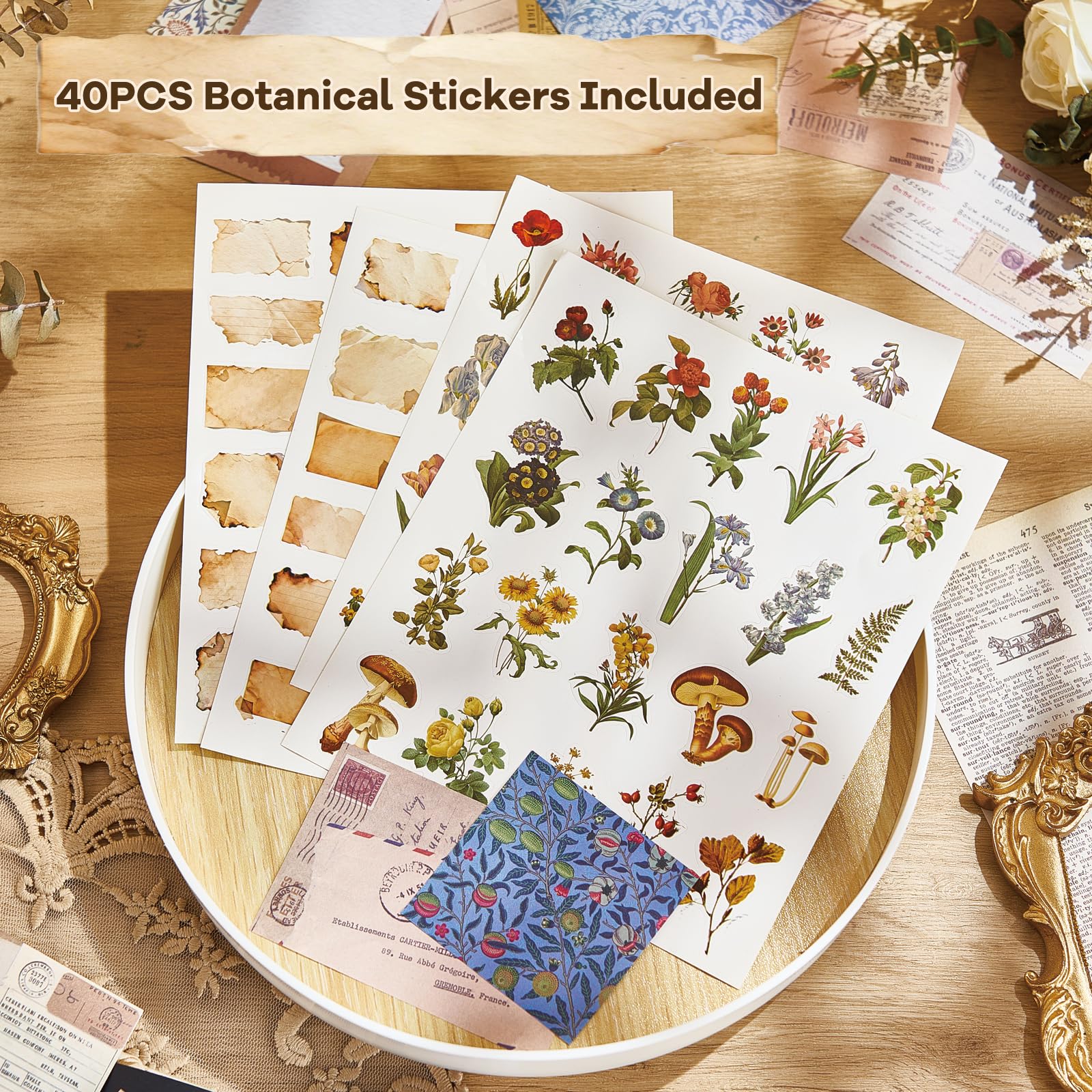 Vintage Scrapbook Kit - 440PCS Papers & Stickers -3 Vintage Scrapbook Kit - 440PCS Papers & Stickers -3