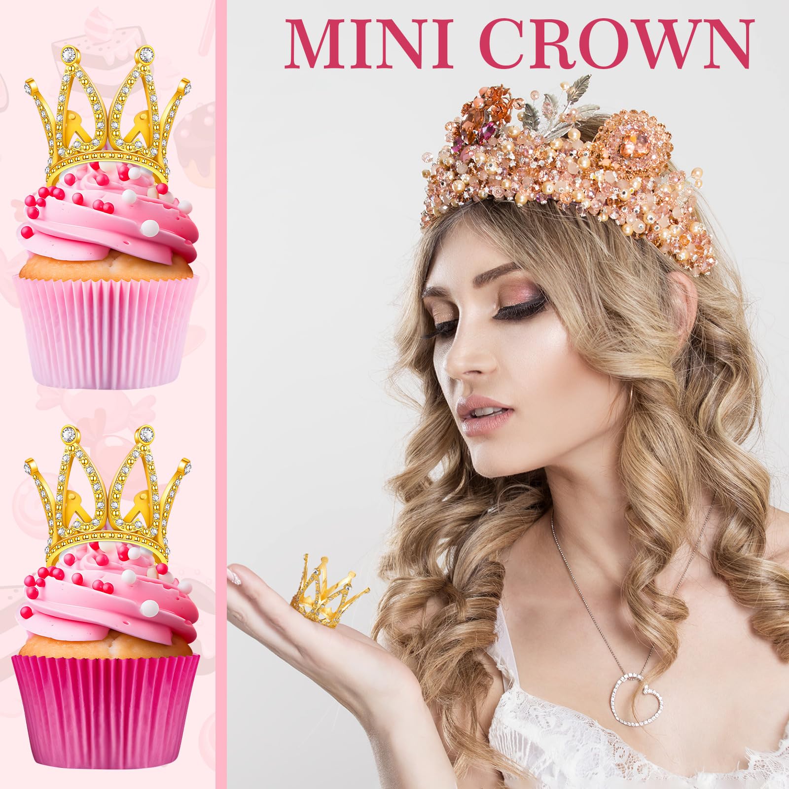 Silver MINI Crown Tiara Cake Topper For Decorations Tiara For Children