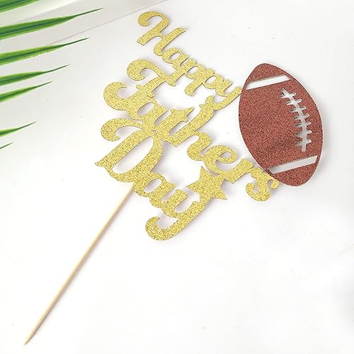 Miniatura 9 de Decoración para pastel del día del padre, decoración para pastel de cumpleaños de rugby, bandera para pastel de fútbol, suministros de decoración