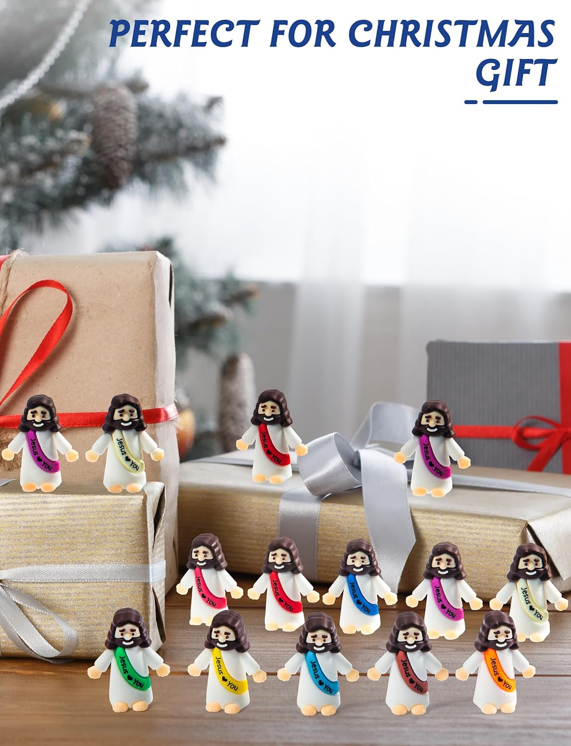 Little Jesus Figures, 150pcs Mini Jesus Figurines in Bulk, 10colors Baby Jesus Figure Mini for Hide and Seek Religiou Party Favors Sunday School Baptism Gifts Easter Egg Stuffers