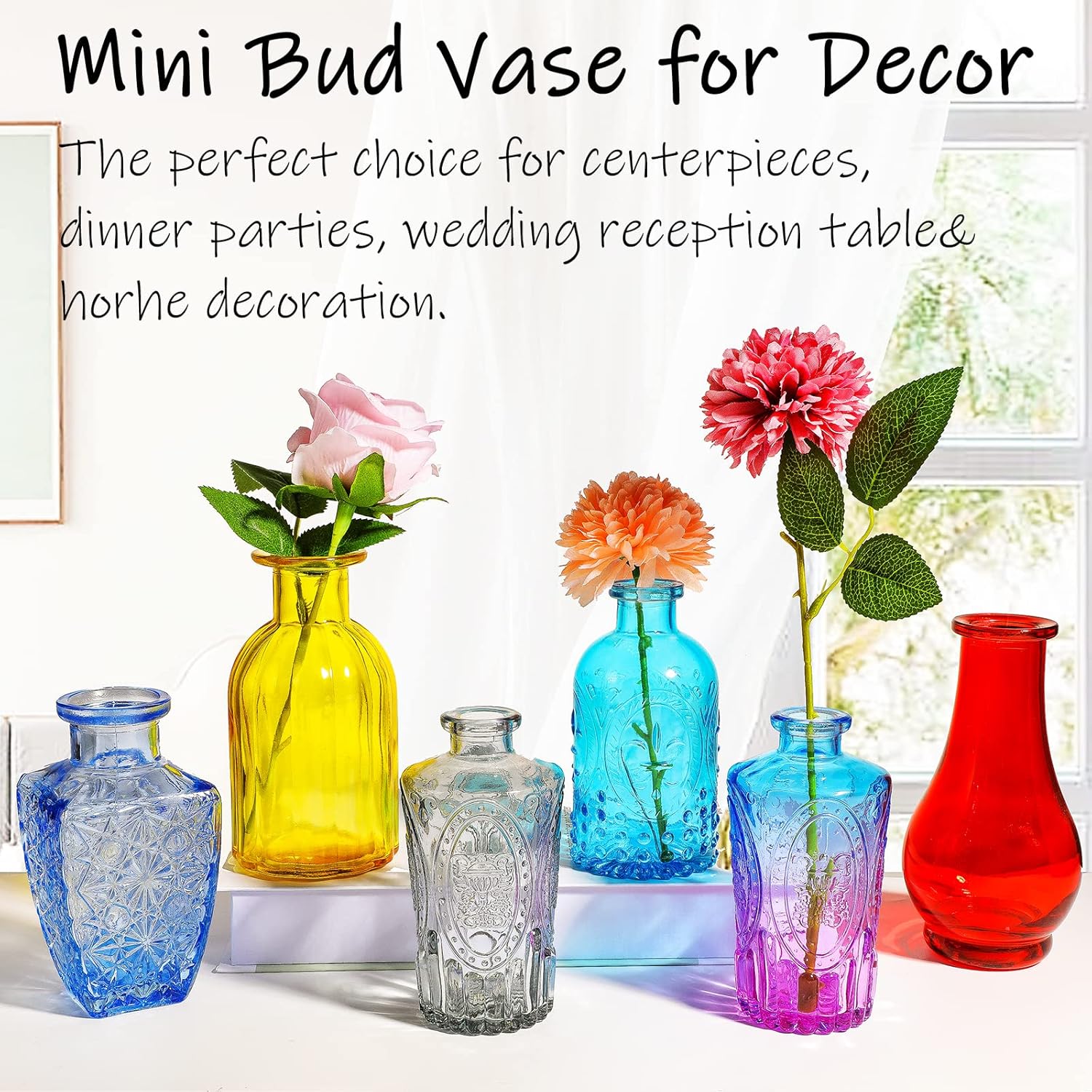 Mini Vintage Glass Bud Vase Set