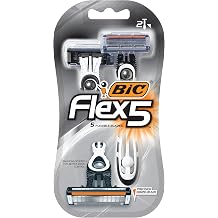 BIC Flex 5 Disposable Razors - 5ct, Silver, Pivoting Head, Adjustable, Normal Skin, Adults, Unisex-Adults, Convenience-oriented