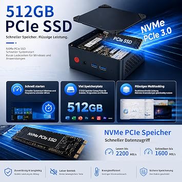 AWOW AK12 Mini PC AMD Ryzen 5 R2514 Embedded (4C/8T up to 3.7GHz 15W) 16GB DDR4 512GB PCIe 3.0 SSD Radeo Vega Graphics Dual 4K HDMI 2.0/DP 1.2 USB-C Wi-Fi 5/BT 5.0 Gigabit LAN