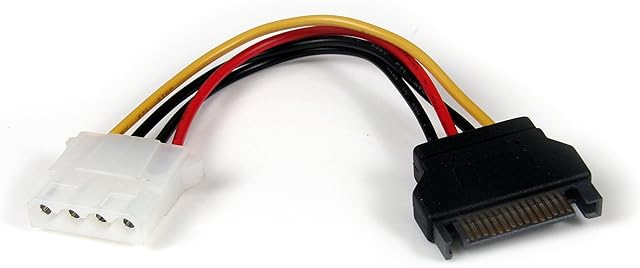 StarTech.com SATA to LP4 Power Cable Adapter - F/M - Power adapter - SATA power (M) to 4 pin internal power (F) - black - LP4SATAFM6IN, 12 inch/0.3 m