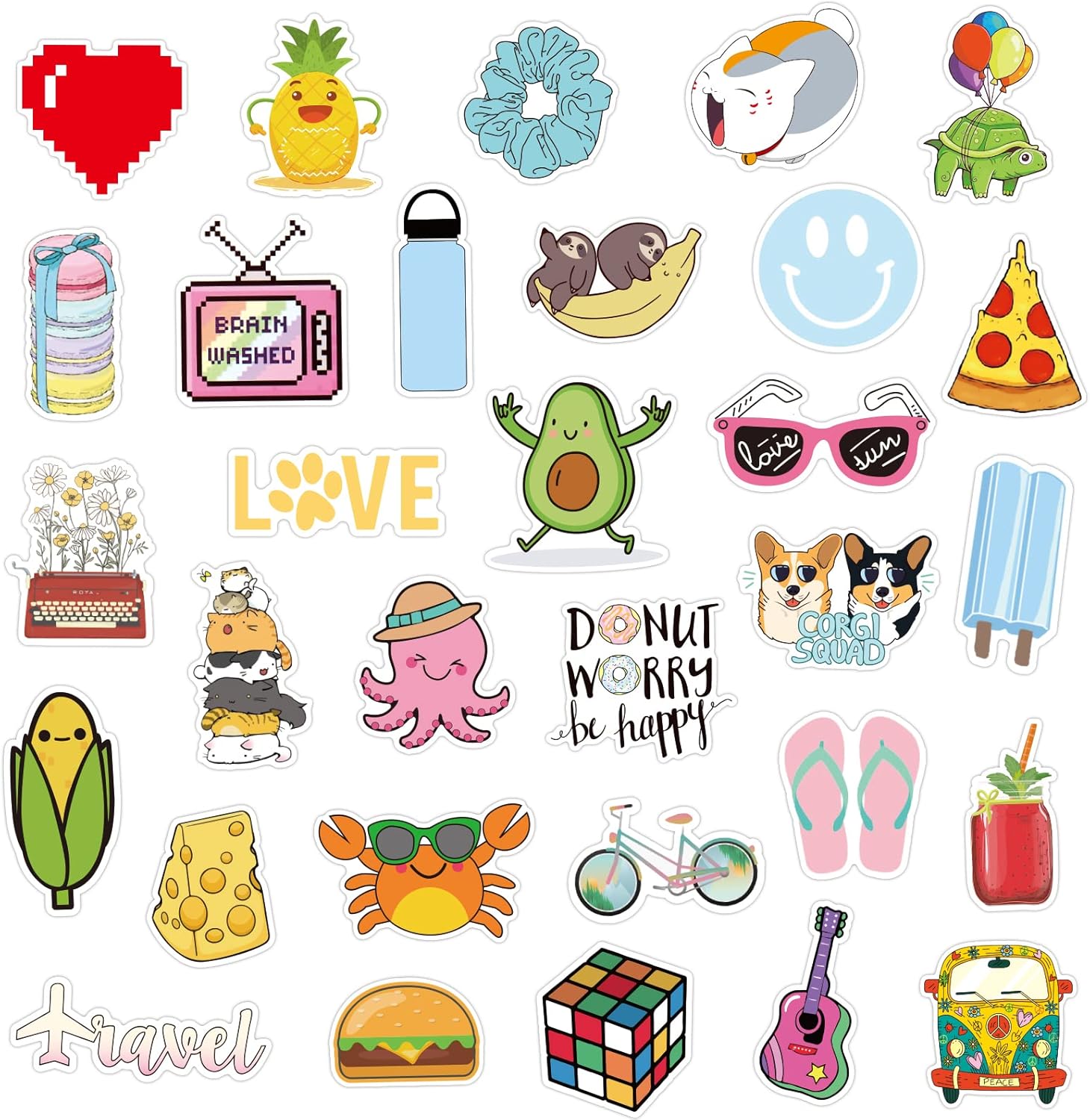 buy stickers for water bottles 102 pack pcs cute hydroflask stickers waterproof vsco vinyl aesthetic computer laptop phone stickers for teens kids girls sticker packs online in tunisia b09b9pqj7h