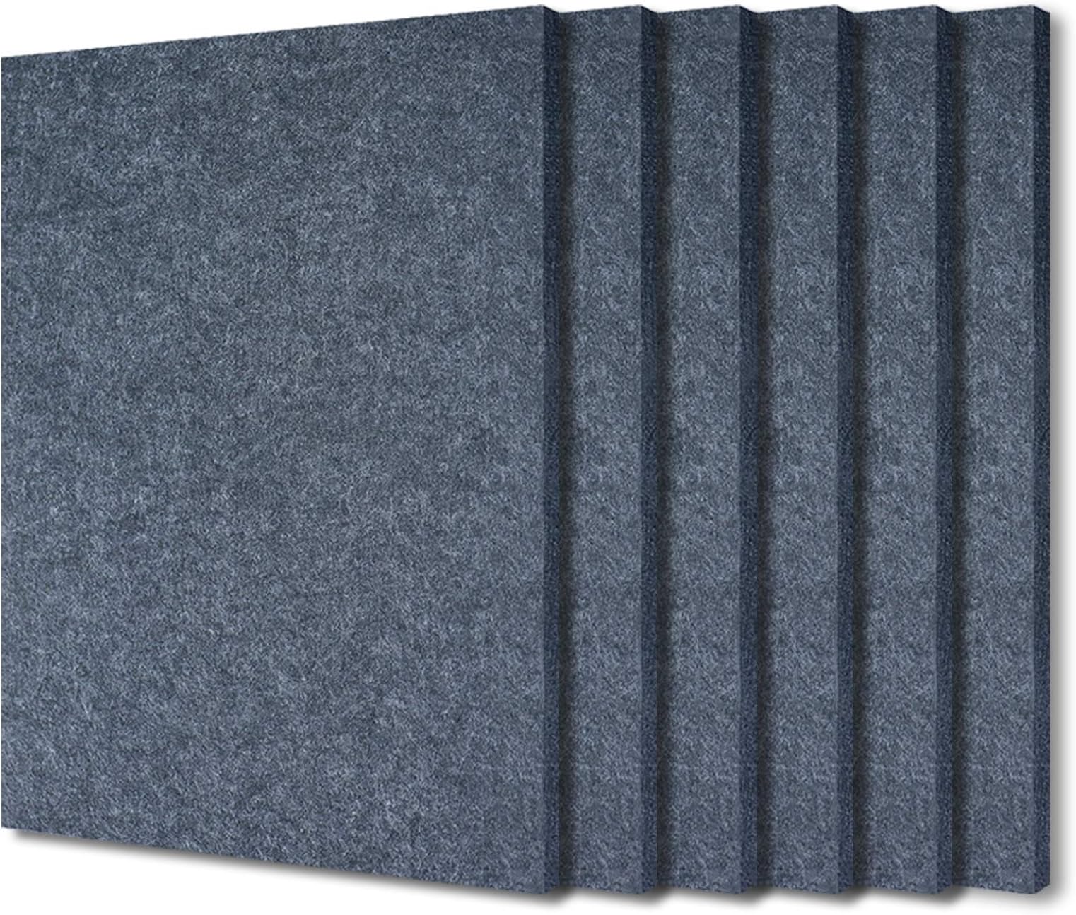 BXI Sound Absorber - 400 X 300 X 9mm 6 Pcs High Density Acoustic Absorption Panel, Sound Absorbing Panels Reduce Echo Reverb, Tackable Acoustical Felt Tiles for Ceiling and Wall Decoration