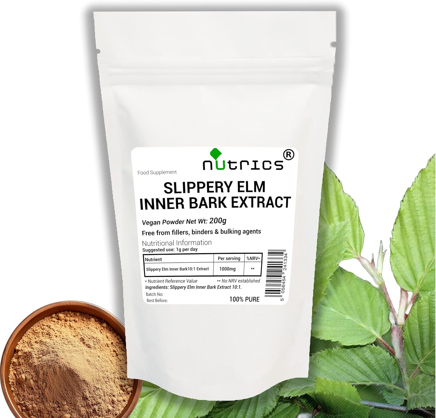 200g Slippery Elm Inner Bark 10:1 Extract – 10 Times Stronger Than Powder – No fillers Binders or Bulking Agents (200g)