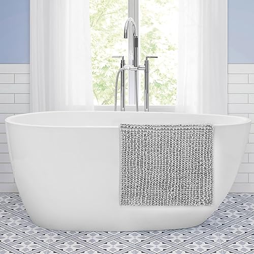 Miniatura 5 de Laura Ashley - Juego de 2 tapetes de baño de chenilla suave, 20 x 34 pulgadas, color azul