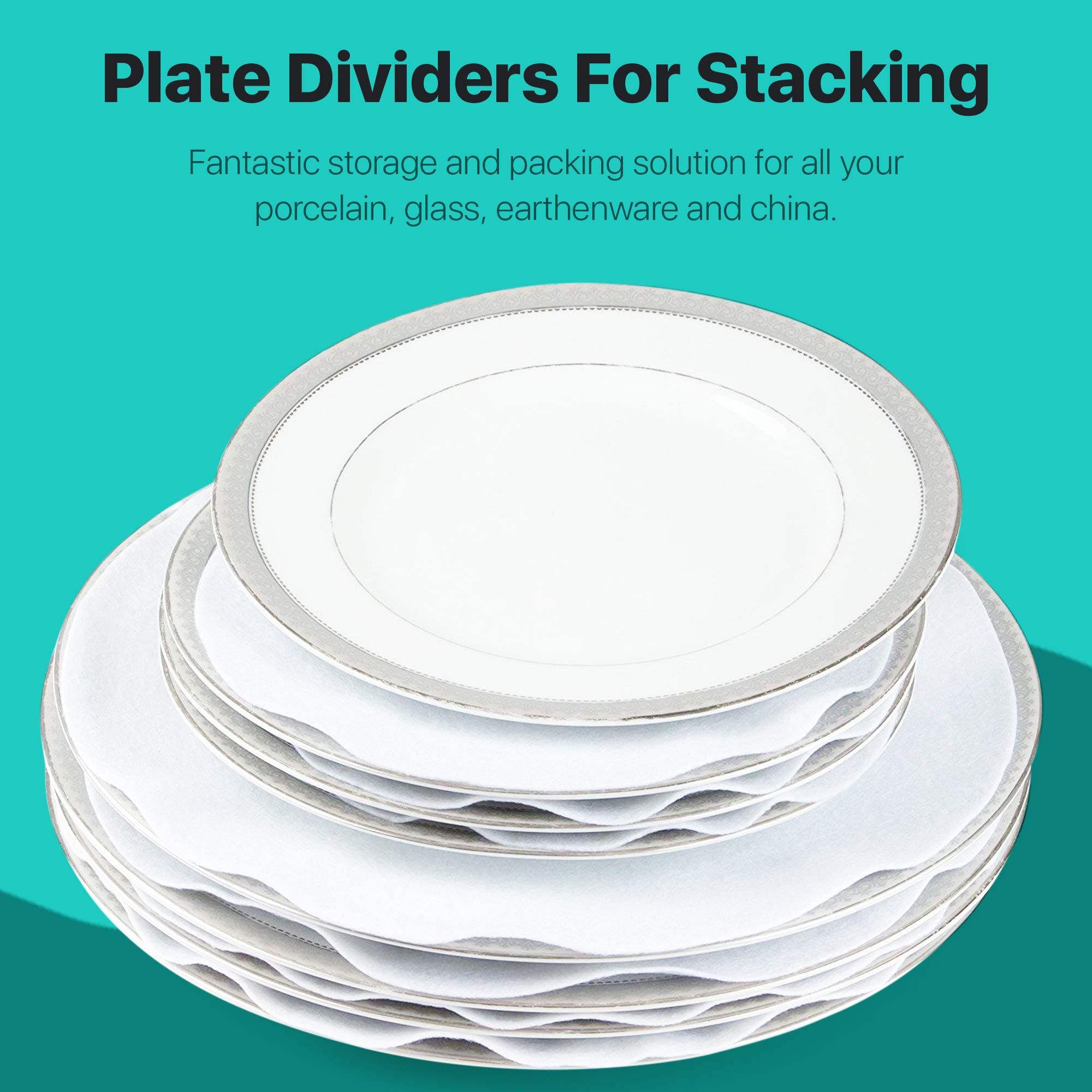 Felt Plate China Storage Dividers Protectors White Extra Large Thick