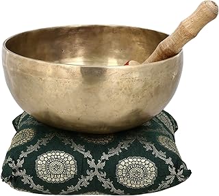Devyom Buddhist Bowl Music Brass Himalayan Sound Healing Singing Bowl Large for Meditation Long Lasting Great Sound 20.32x9.5 Cm