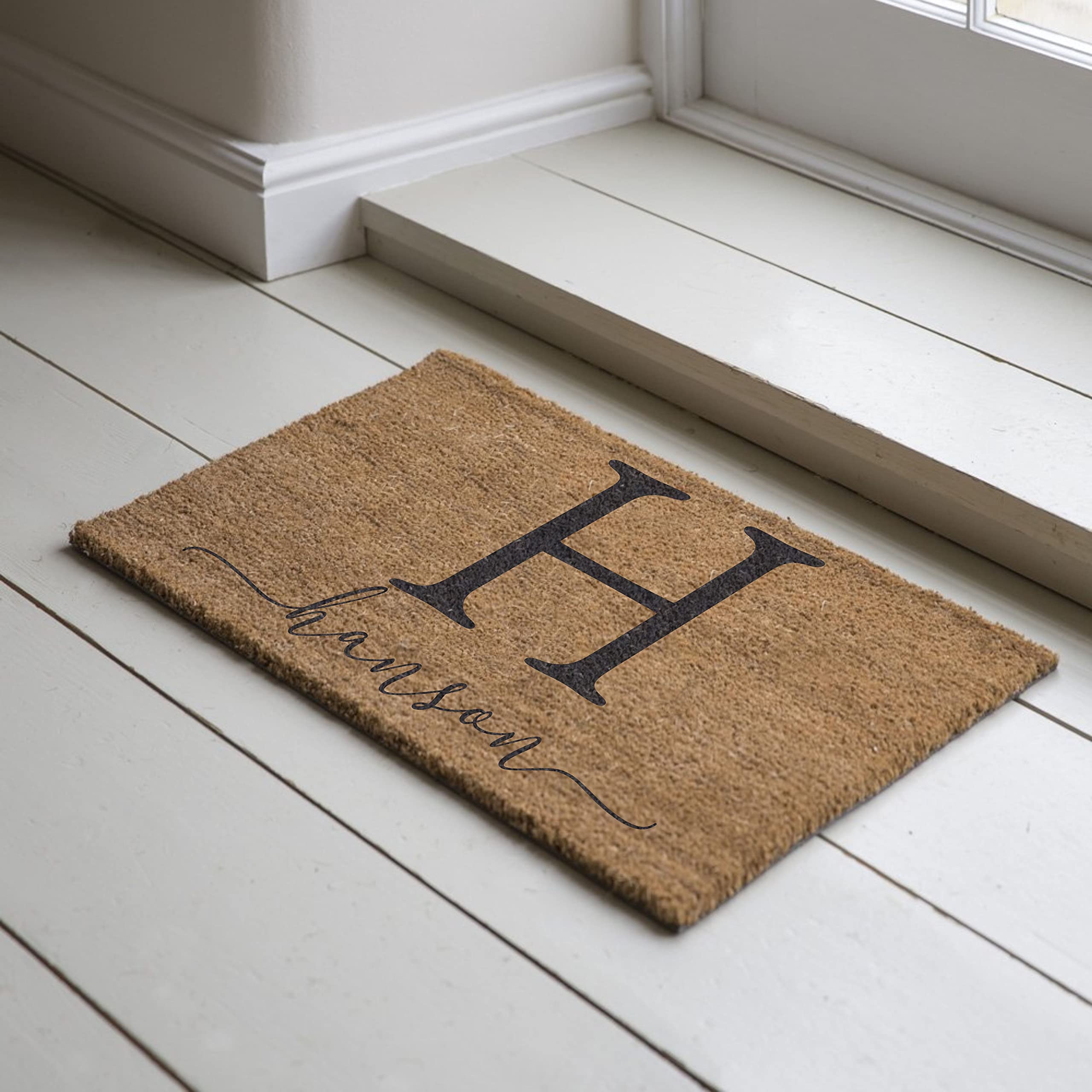 Personalized Monogram And Family Name Coir Coconut Husk Doormat - Available In Three Sizes (24