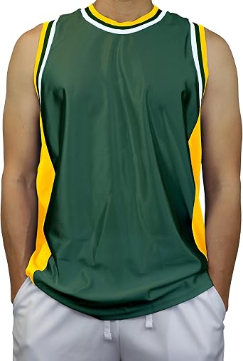 Mens 3-Stripes Basketball Gym Workout Athletic Tank Tops Shirts Mesh Jersey Uniform Made in USA