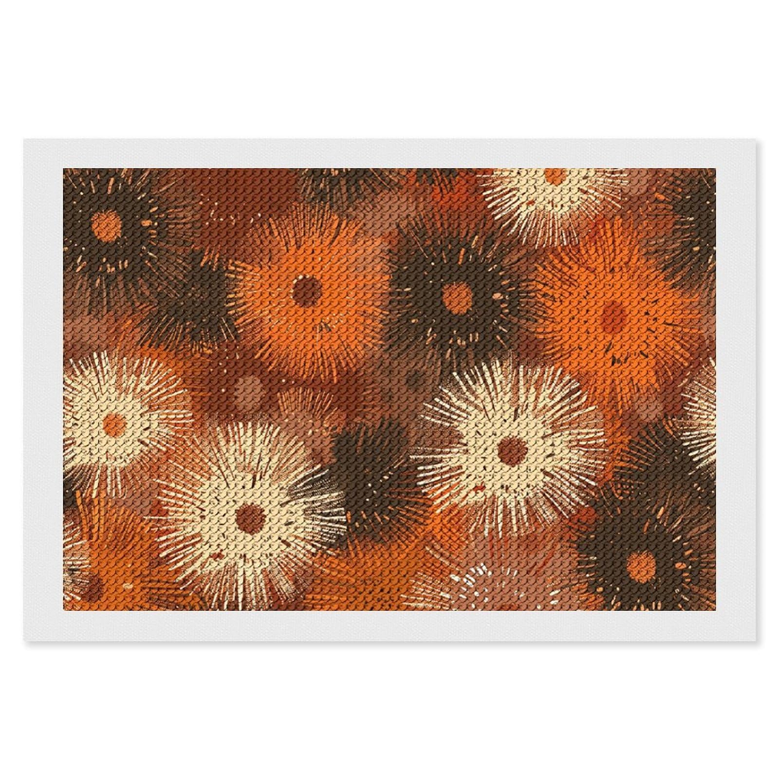 Brown and Peach Diamond Art Kits for Adults, DIY 5D Diamonds Painting Kits for Beginner, Round Full Drill Diamond Dots Painting, 8"x12" Diamonds Pictures Gem Art and Crafts Wall Decor