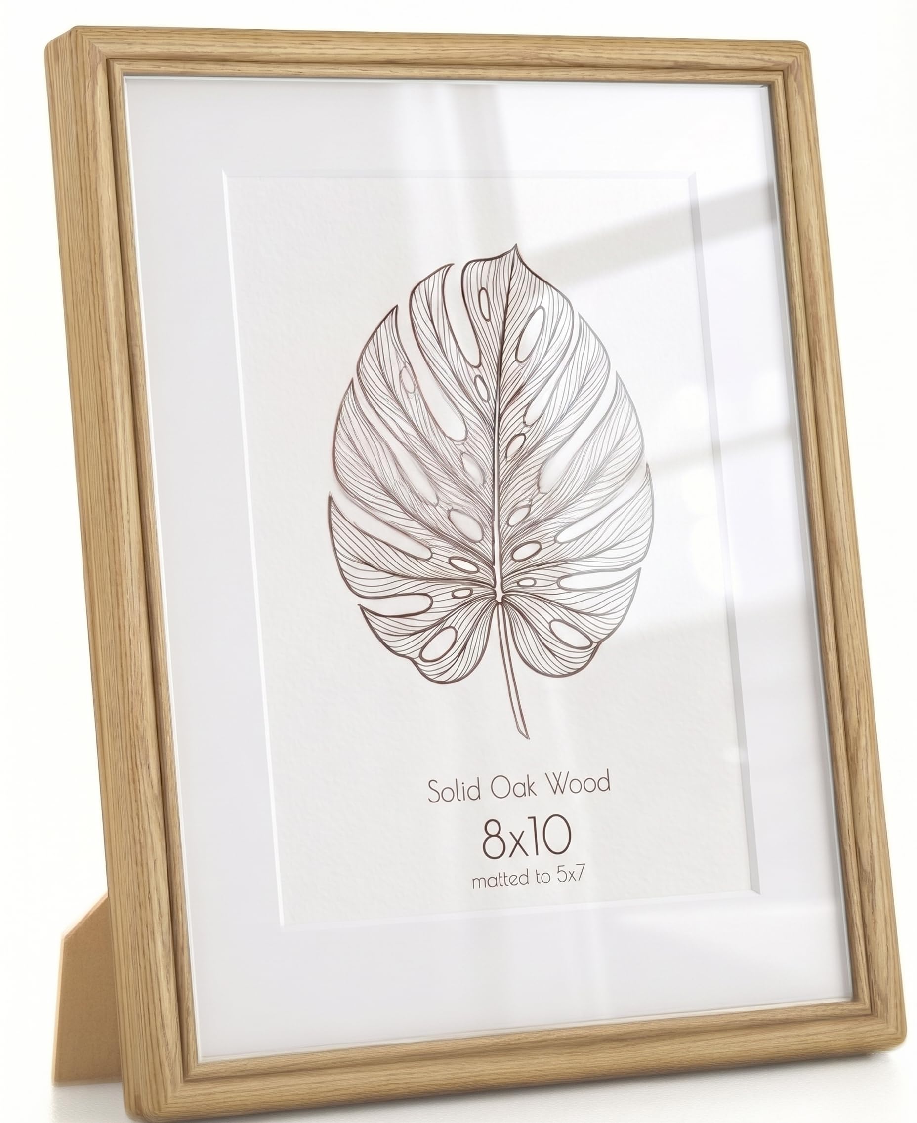 KovaScape Picture Frame, Solid Oak Wood Frame, Double Arc Round Corner Hand Craft Photo Frame, 8x10 Matted to 5x7, 8 by 10 Frame with HD Real Glass,Wall or Tabletop Display,Pack of 1 โ image 1