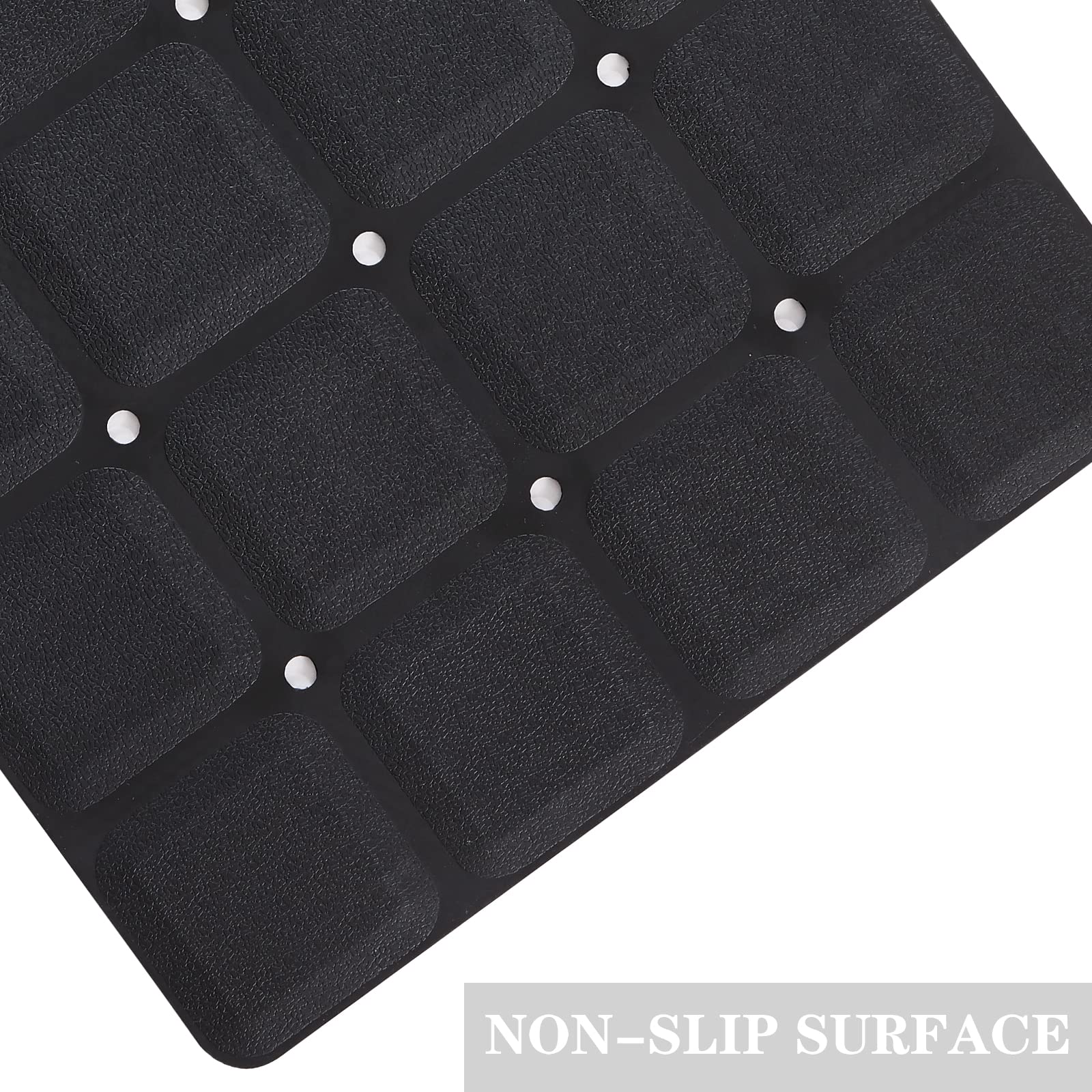 Webos Tappetino da bagno pieghevole antiscivolo in silicone per vasca da bagno, tappetino da doccia senza ventose, per vasca testurizzata e vasca rigenerata (pieghevole, nero, 71,1 x 35,6 cm)