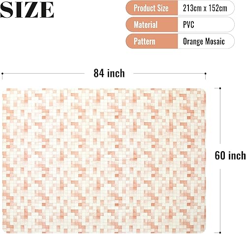 Vista 110 de FIFTY FEET Mantel rectangular de 70 x 52 pulgadas, mantel de vinilo con respaldo de franela para mesas rectangulares impermeable, cubierta de mesa