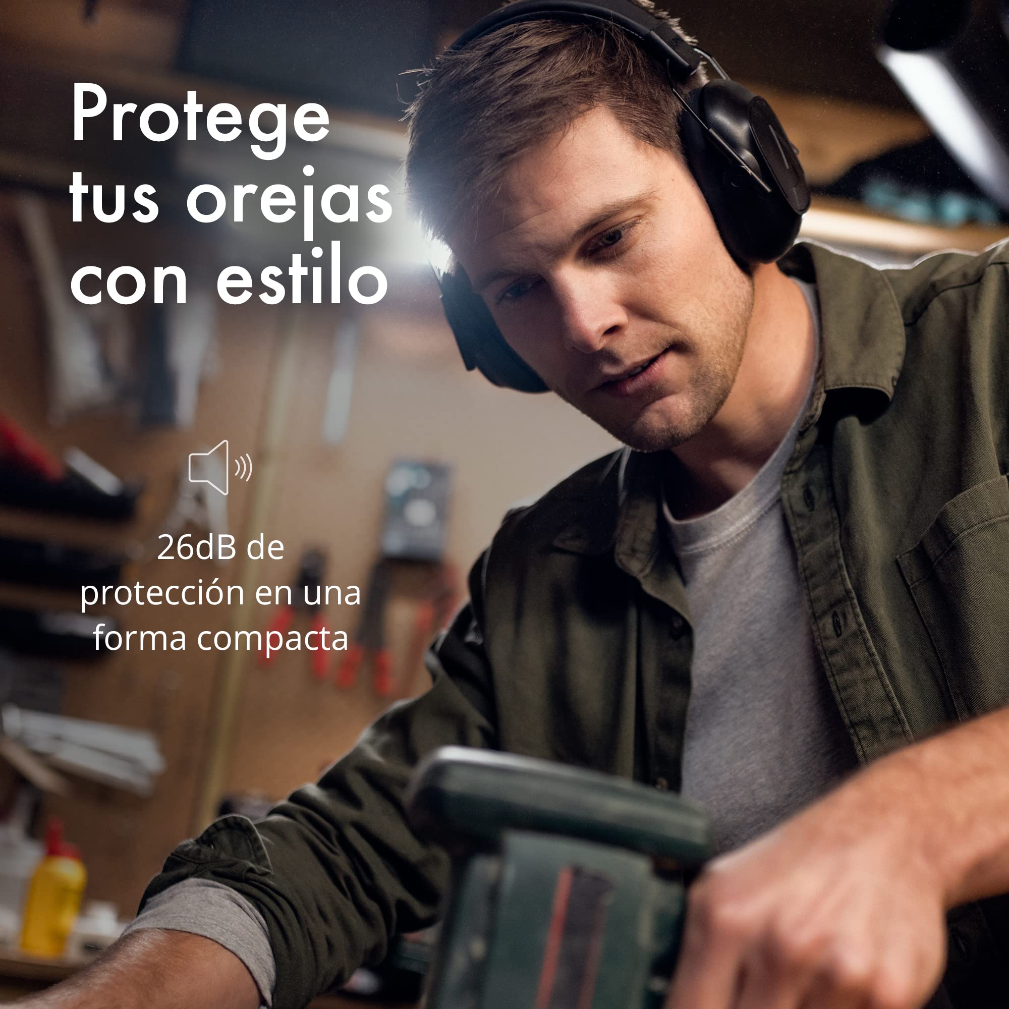 Alpine Defender - Orejeras de Protección Auditiva para Adultos – Cascos Aislantes de Ruido con Diadema Ajustable - Ideales para Concentración, Trabajo y Música - Reduce el Sonido en 26dB