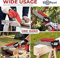 Vista 5 de Mini motosierra inalámbrica de 4 y 6 pulgadas, sierra de mano ligera con lubricación automática, sierra de podar eléctrica, sierra de árbol