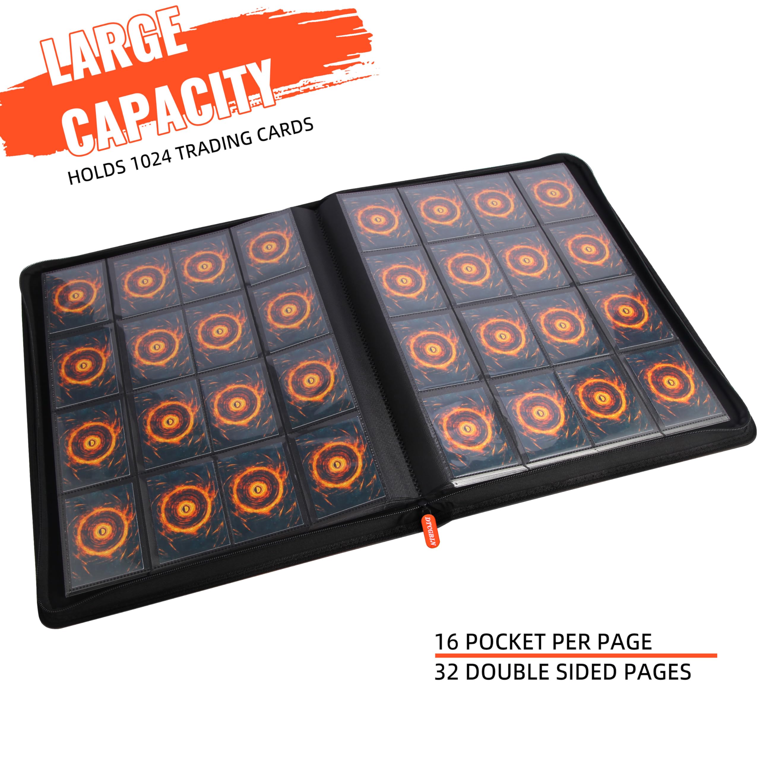 Amazon.com: Premium Trading Card Binder for PKM TCG MTG Cards,Holds 1000+  Cards,16 -Pocket Ringless Side Loading Binder with Zipper Trading Card  Album Folder for TCG
