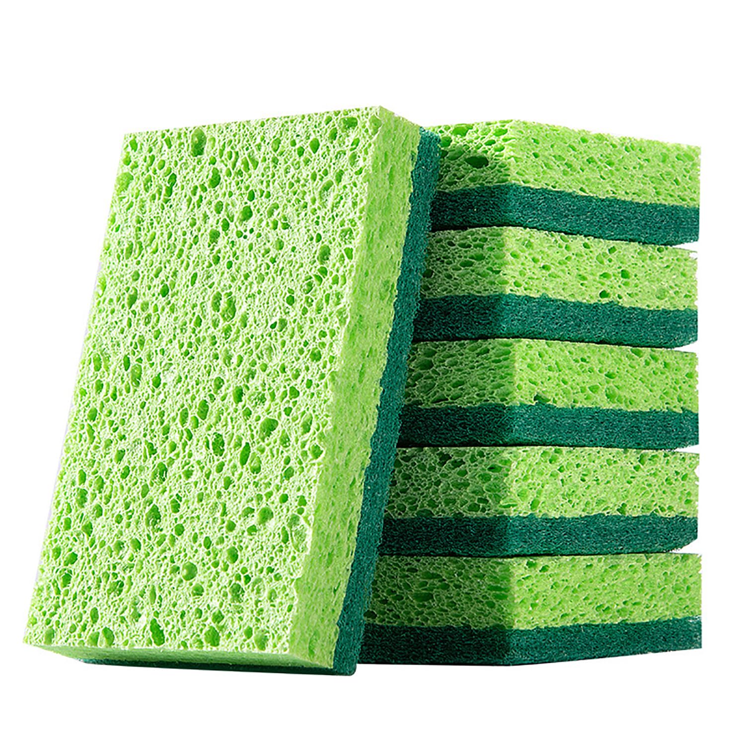 LOLA Pot Brite Scour N' Sponge, Dual-Sided Fiber Non-Scratch Scrub Pad 2 Pack