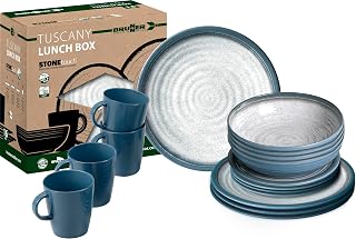 BRUNNER 0830155N.C5T Geschirrset, Blau, Grau, Set of 16