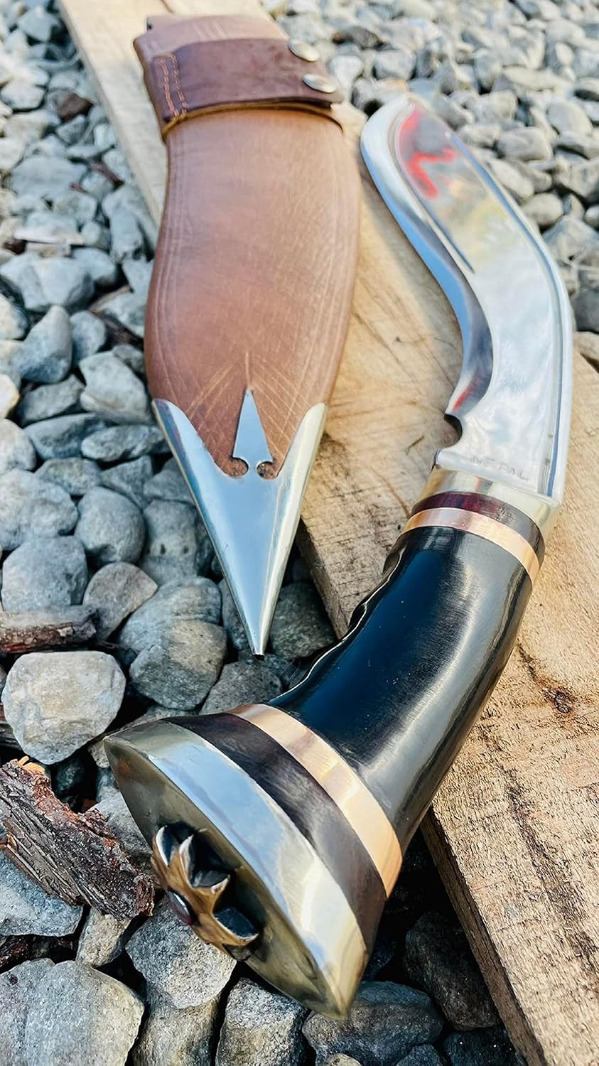 13" Blade 2 Fullers Modify Best Khukuri - Hand Forged Traditional Kukri Made in Nepal WWI Military Issue Knife - High Carbon Steel