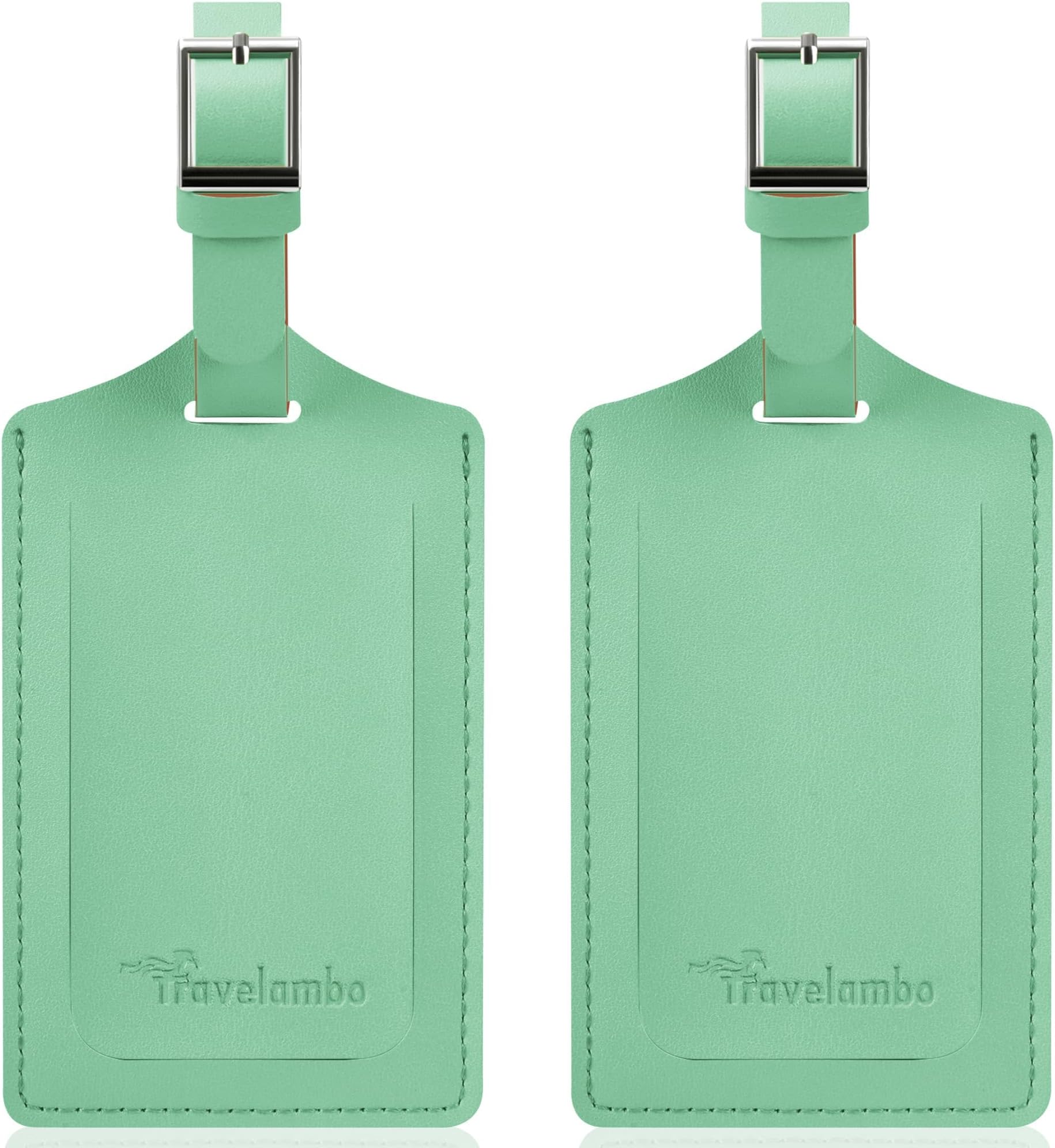 Travelambo Leather Luggage Bag Tags (Lotus Green)
