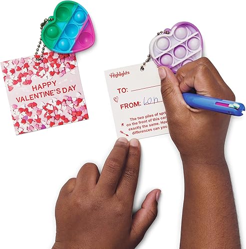 Miniatura 7 de Highlights for Children Pop-It Tarjetas de San Valentín para intercambio de aula para niños, paquete de 24 tarjetas de rompecabezas para el día de