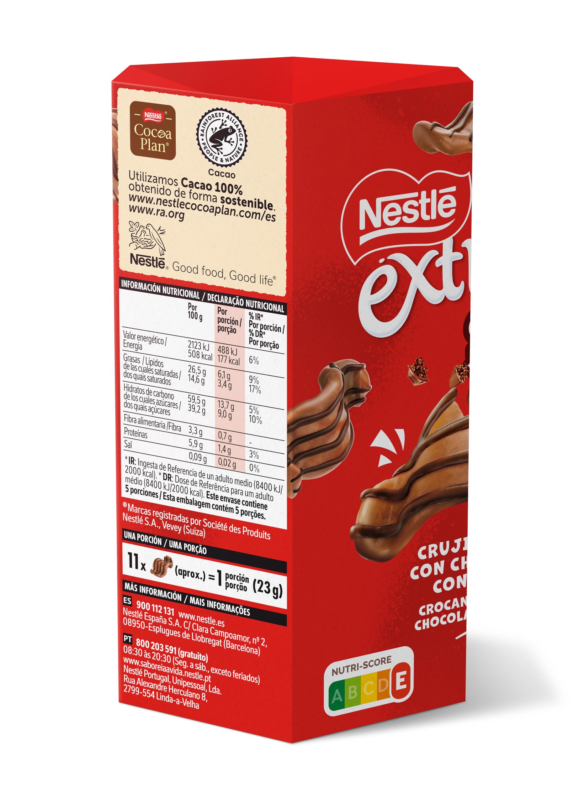 NESTLÉ EXTRAFINO Choco Chips, Chips de cereales recubierto de chocolate 15x115g