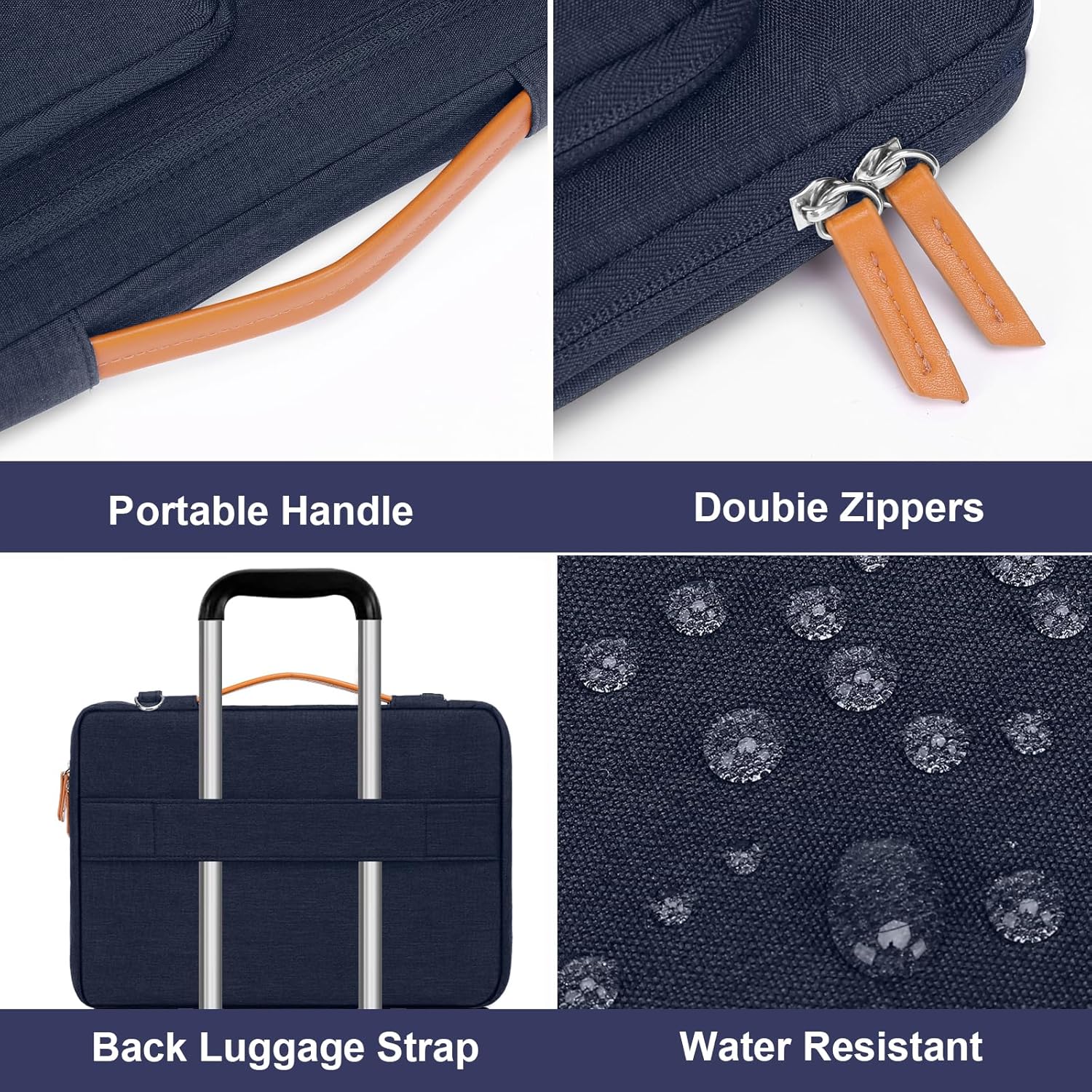 MOSISO 360 Protective Laptop Shoulder Bag, Computer Bags, Side Open Messenger Bag with 5 Accessory Pockets & Belt - Image 4