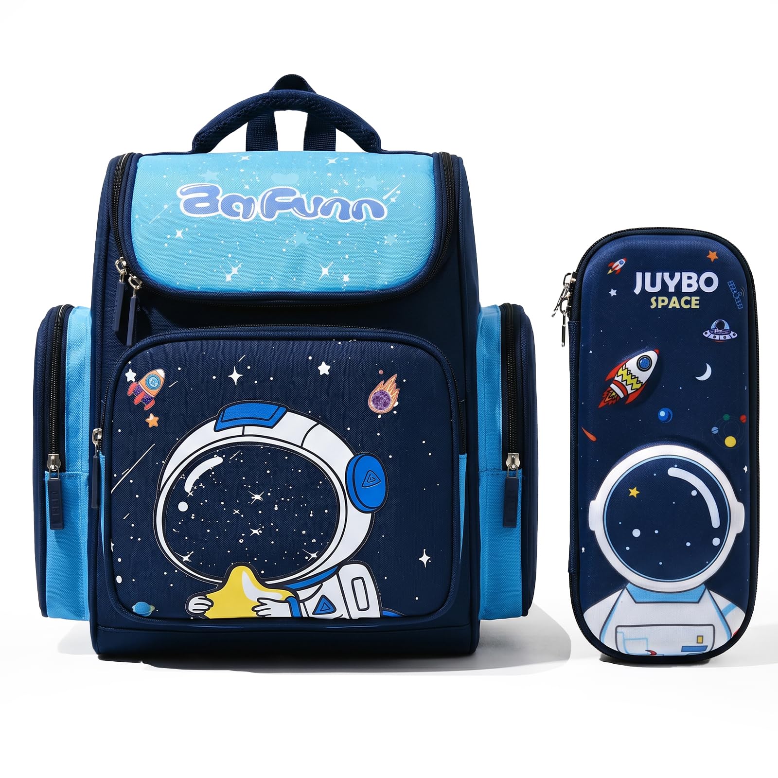 Amythe Cartable École Ados Garçons 8 à 15 ans 3 pièces Voyage Grand, Bleu