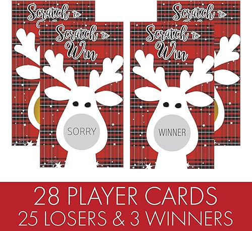 Miniatura 3 de DISTINCTIVS Juego y actividad de fiesta de Navidad de renos - 28 cartas