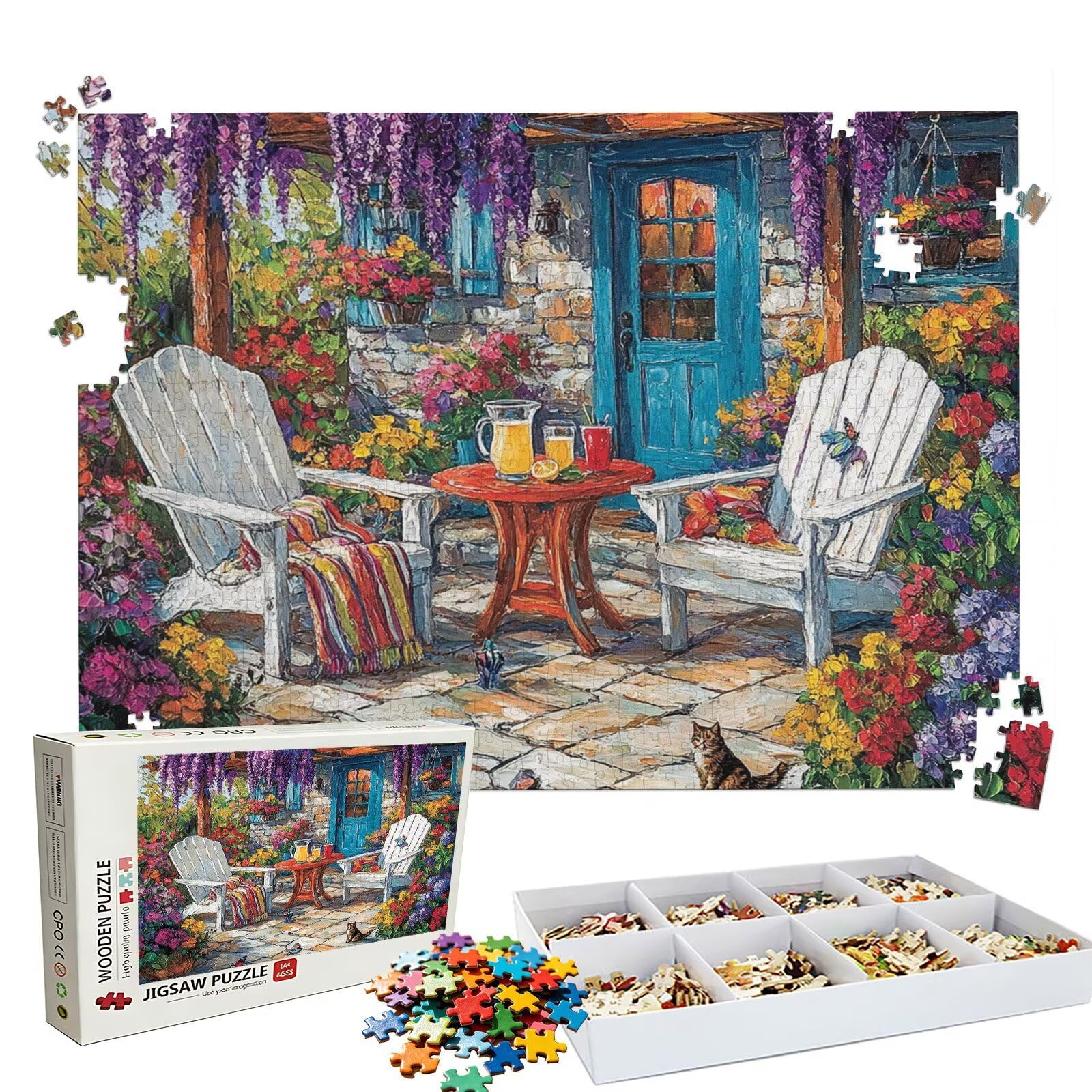 Puzzle giardino paesaggio, Puzzle Adulti 3000 pezzi, Puzzles Legno con Squisita Scatola di Imballaggio, Rompicapo per Esperti con Incastro Perfetto, Stampa Alta Definizione, Regalo per Adulti W3H-972