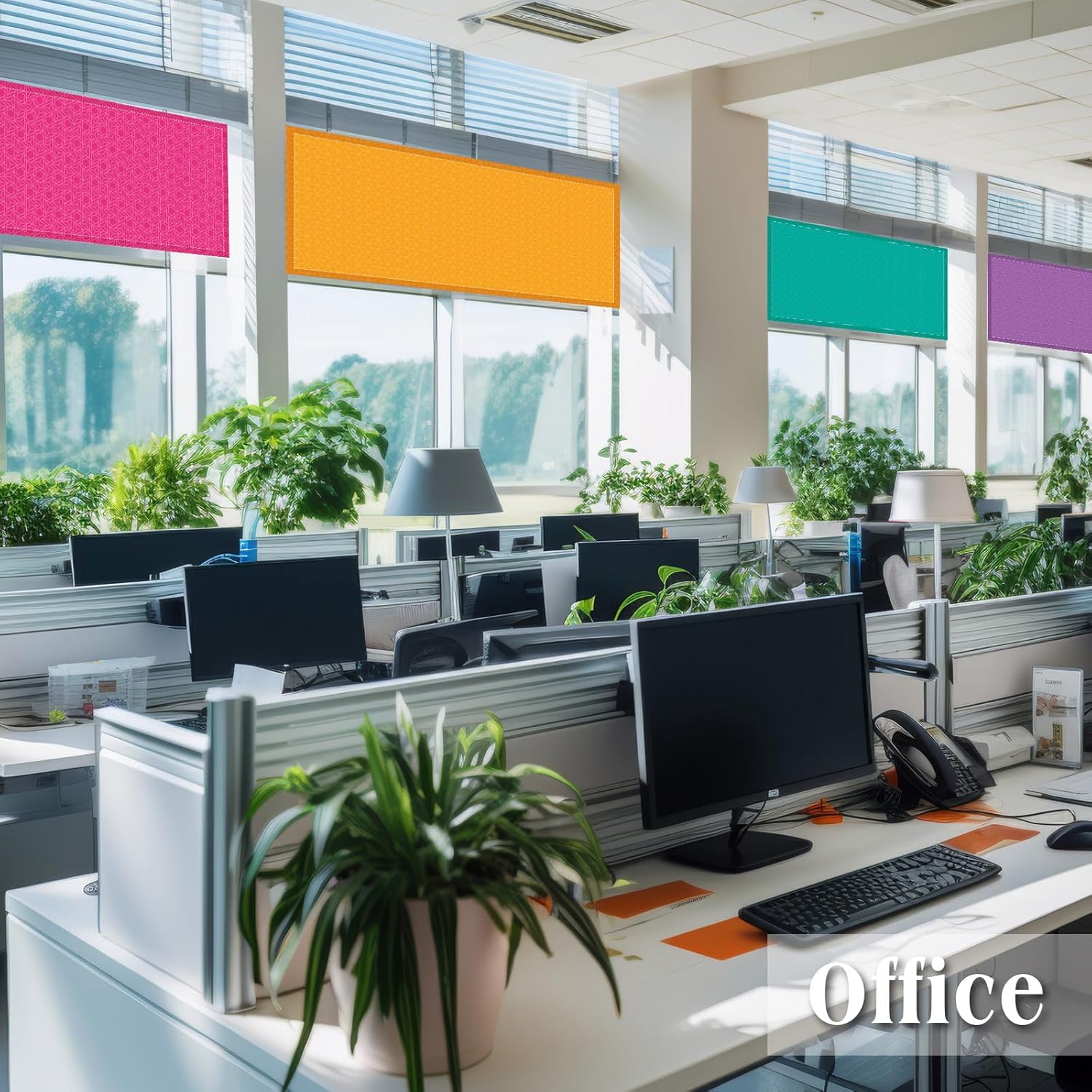 VIHOSE 8 Pcs Fluorescent Light Covers, 4x2 Feet Classroom Magnetic Light Cover Fluorescent Lights Shade Ceiling Lights Filters for Office Classroom Home Drop Ceiling (Boho,Colorful)
