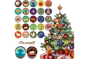 24-Pack Jesse Tree Ornaments for Kids' Advent Wreath
