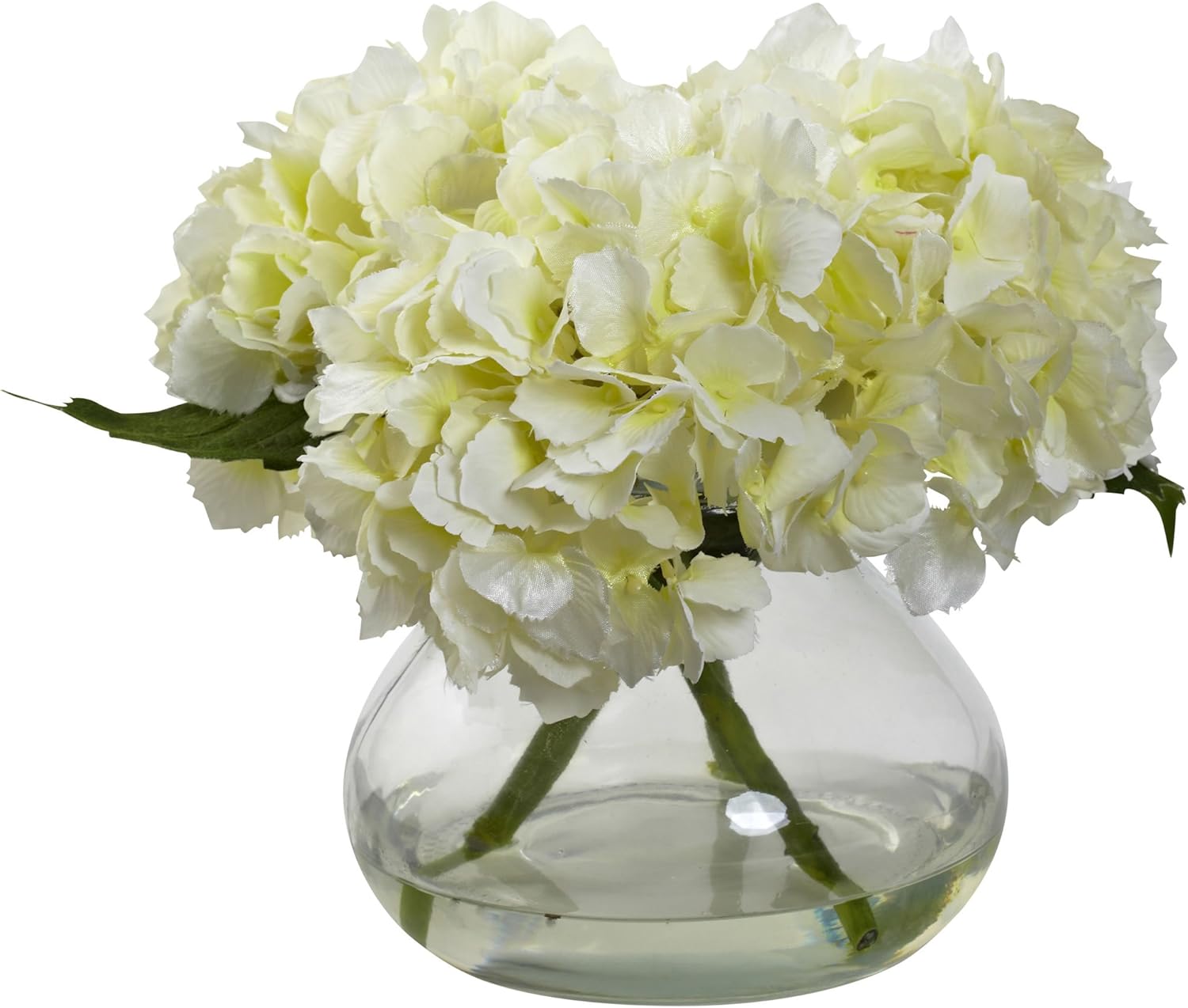Nearly Natural Blooming Hydrangea with Vase