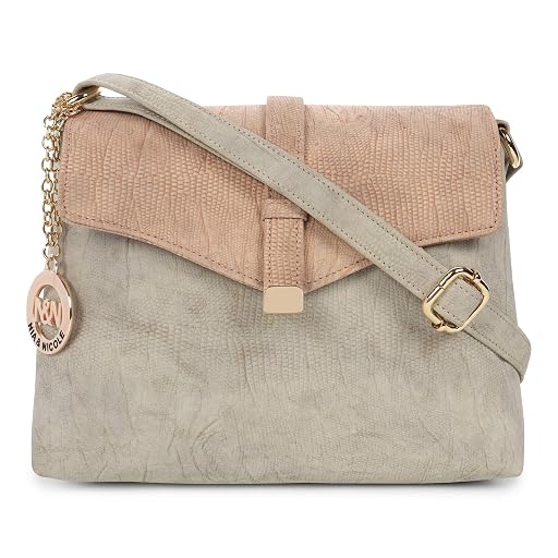 Nia & Nicole Ivory and Peach Sling Bag