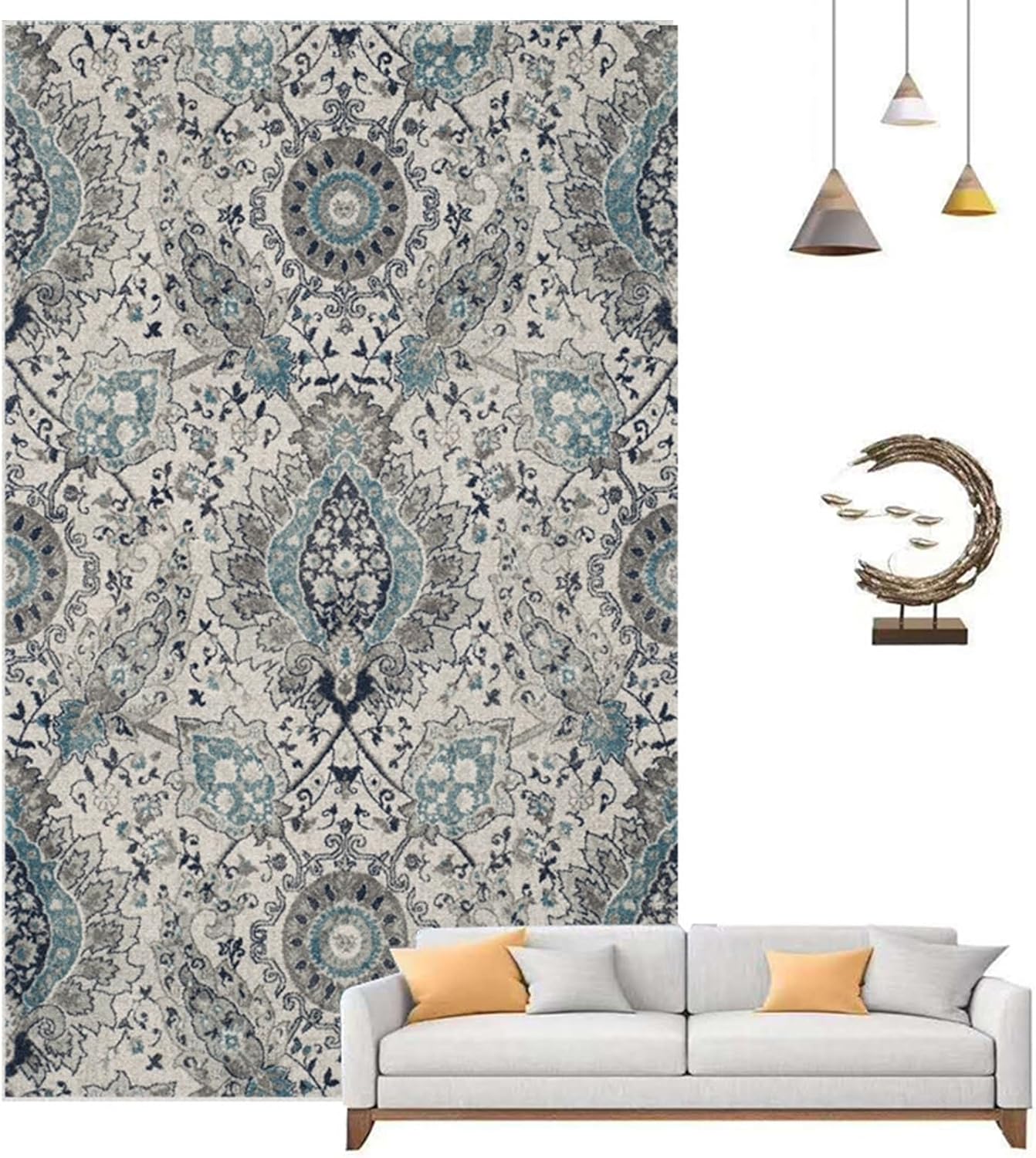 Graphene Heating Carpet, 3-Second Fast Heated Floor Mat, Radiant Floor Heater, Honeycomb Heating Technology & Overheat Protection for Living Room(19.6x31.5in)