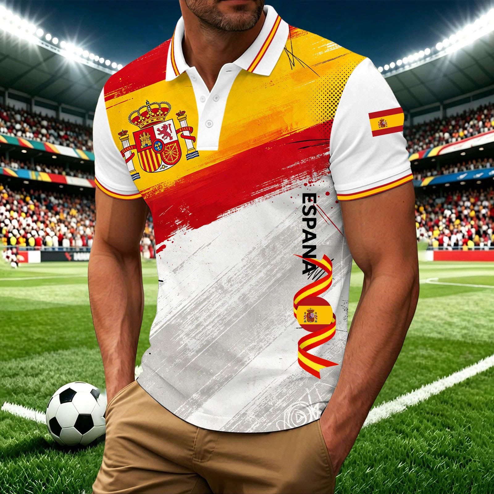 Camiseta afición española Camisetas Manga Corta Hombre España Mundial 2026 Camiseta Futbol Retro Hombre y Mujer Diseño Fan España