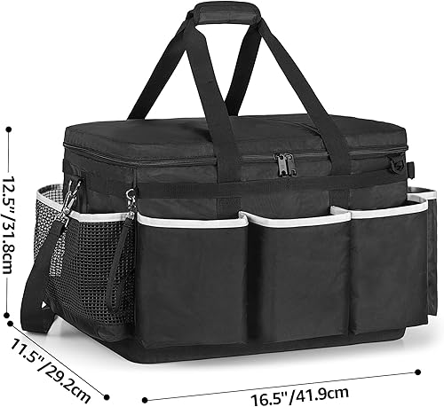 Miniatura 6 de Extra-Large Cleaning Caddy with EVA Hard Bottom, High Capacity Cleaning Supplies Organizer for Housekeeping & Home Work, Cleaner Tools Tote Bag with