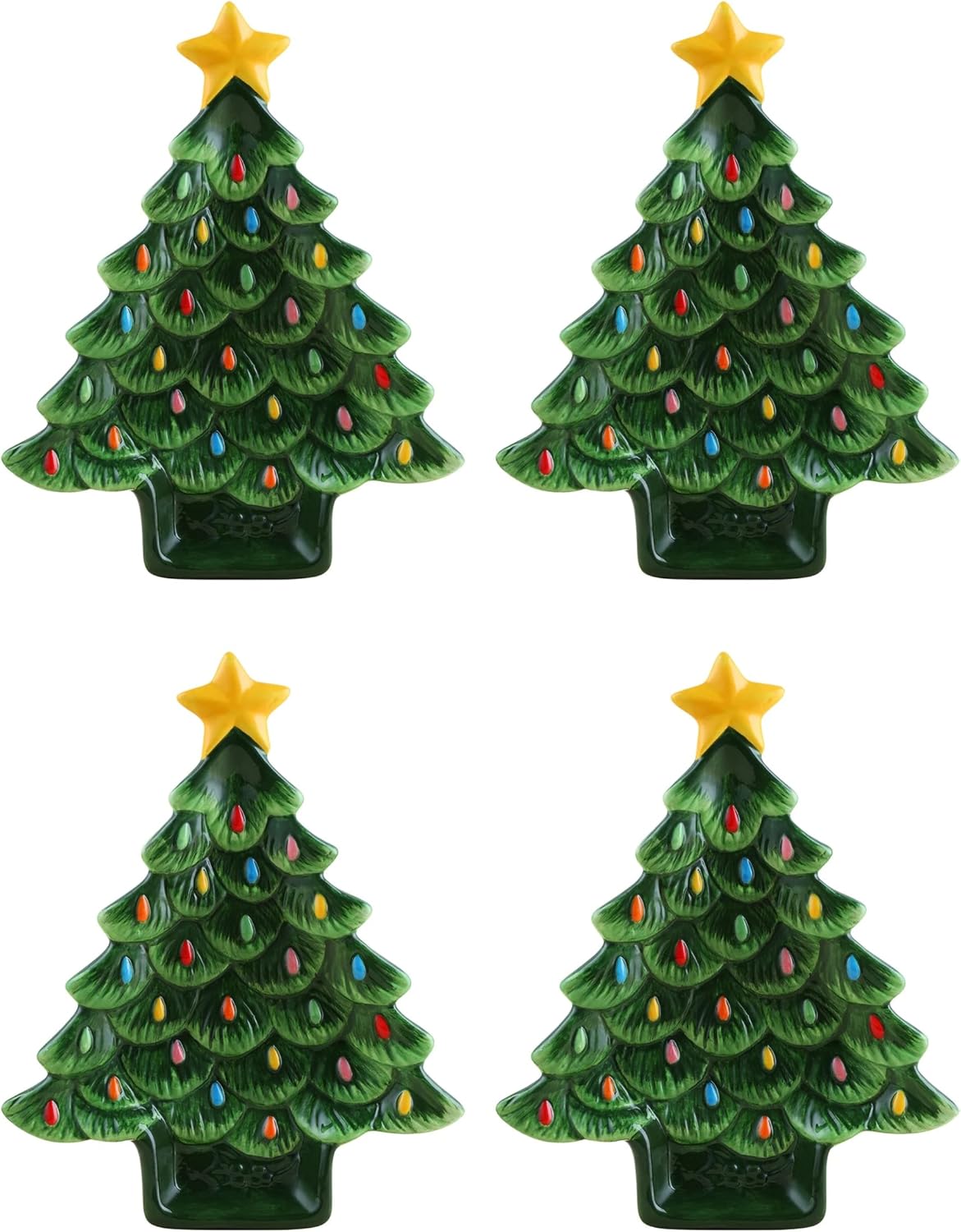 Amazon.com: 8.75 in. Set of 4 Ceramic Nostalgic Tree Plates : Home ...