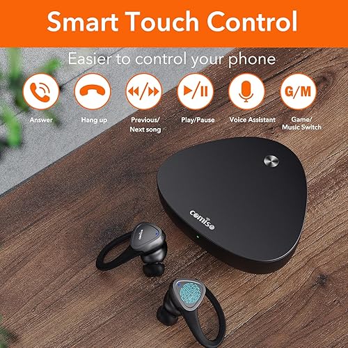 Miniatura 5 de comiso Auriculares inalámbricos E8 con graves intensos, Bluetooth 5.3 integrados ENC y ecualizador activo, control táctil, tiempo de reproducción de