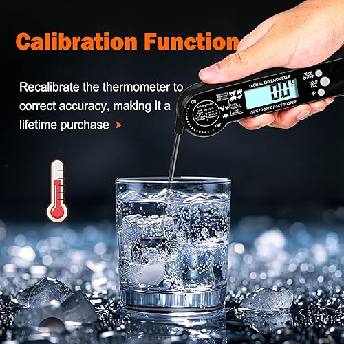 Miniatura 5 de Termómetro de carne de lectura instantánea con retroiluminación LCD, termómetro impermeable para dulces y termómetro de alimentos para cocinar