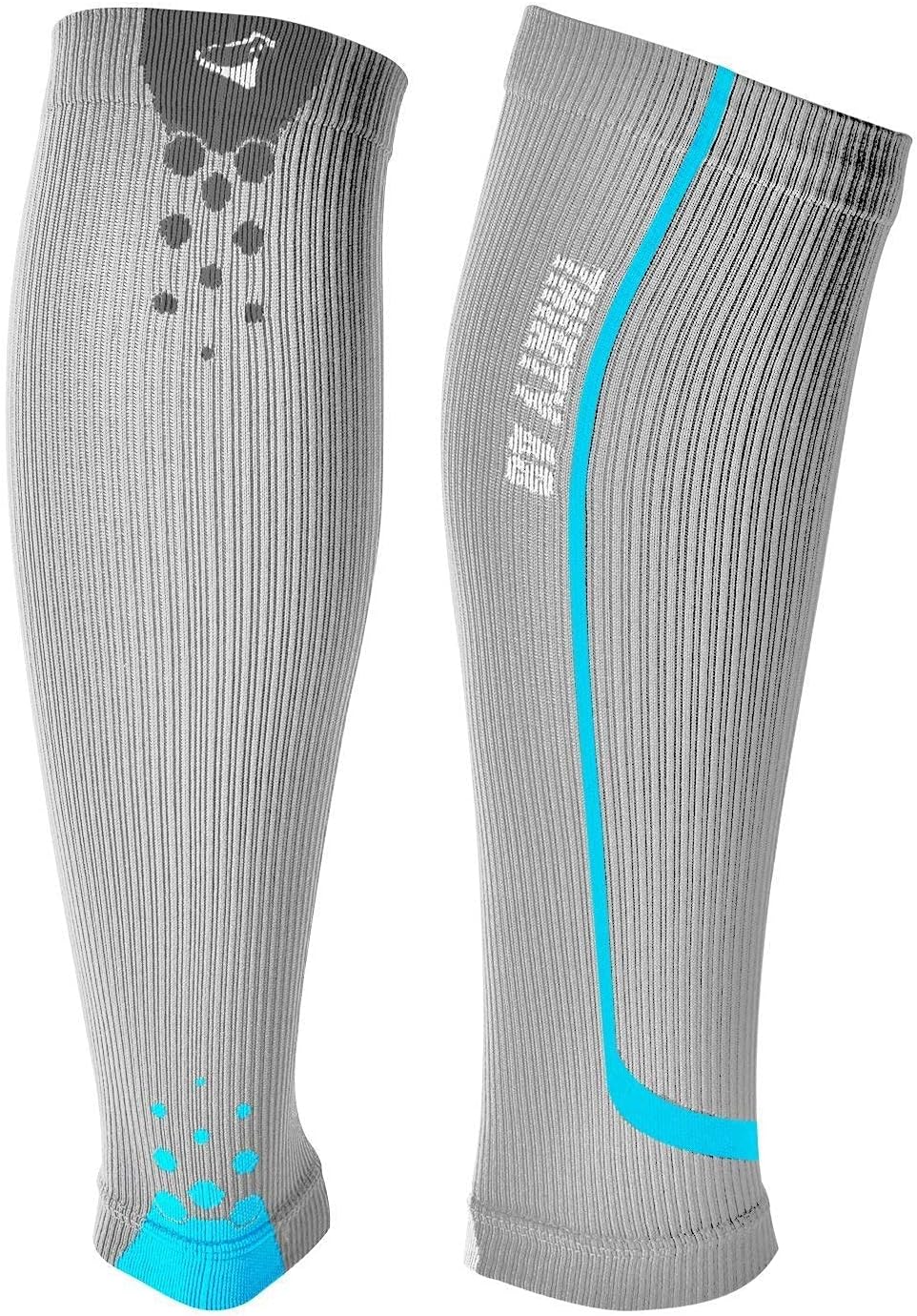 Graduated Compression Sleeves Thirty48 Cp Series, Prevents Calf and Shin Splints ; Relieves Lower Leg Pain and Cramps ; Maximize Faster Recovery by Increasing Oxygen to Muscles ; Money Back Guarantee Gray/Blue Small